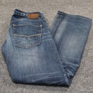 BKE Vintage Mechanic Jeans Mens 32L Bootcut Denim‎ Blue Cotton